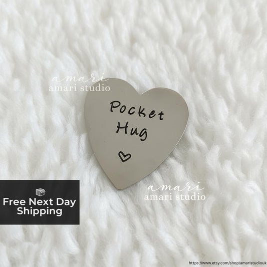 2Pcs Silver Pocket Hug Keepsake Token, Pocket Heart Gift Token, Valentines Day Gift, Gift Ideas For Him Gifts For Her, Galentines Day Gift