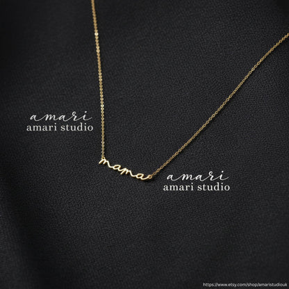 Simple Gold Mama Chain Necklace, Mothers Day Gift, Personalised Christmas Birthday Gifts For Her