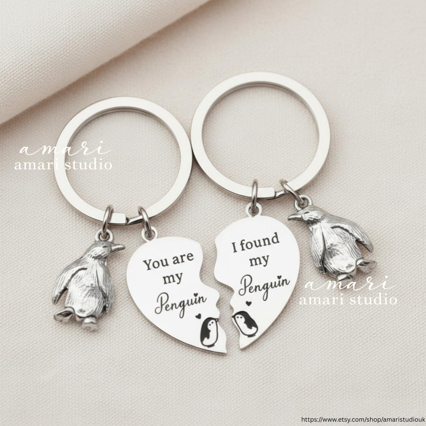 2pcs You Are My Penguin, I Found My Penguin Keychain, Friendship Couple Keychains, Valentines Day Gift, Personalised Gift Ideas