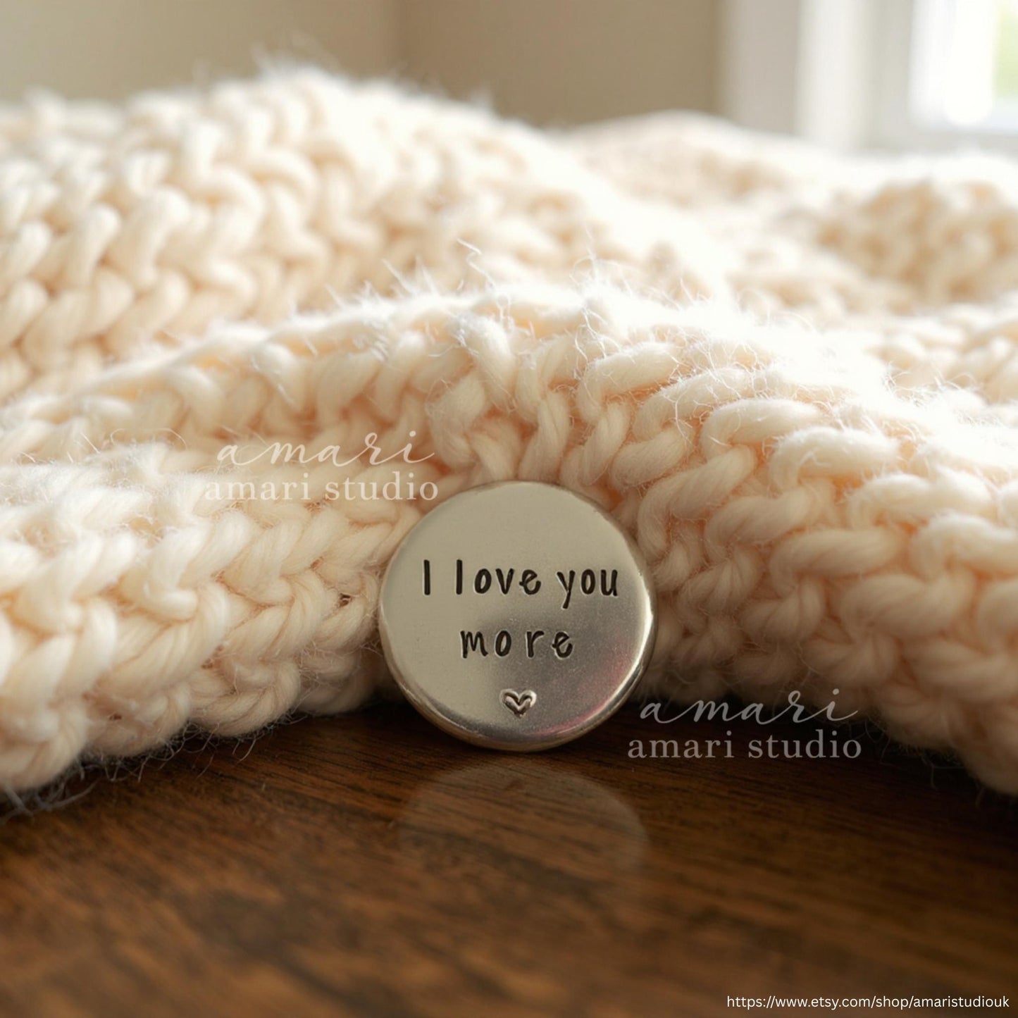 I Love You More Personalised Keepsake Token – Custom Engraved Love Gift, Romantic Gift for Her, Him, Anniversary, Valentine's Day