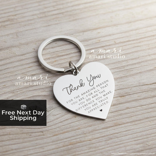 Thank You For The Amazing Person You Are Keychain, Personalised Gift Ideas For Him Gifts For Her, Galentines Valentines Day Gift