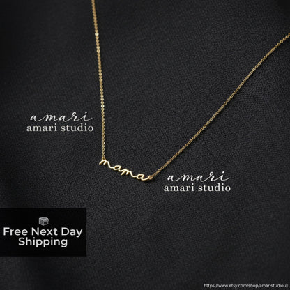 Simple Gold Mama Chain Necklace, Mothers Day Gift, Personalised Christmas Birthday Gifts For Her