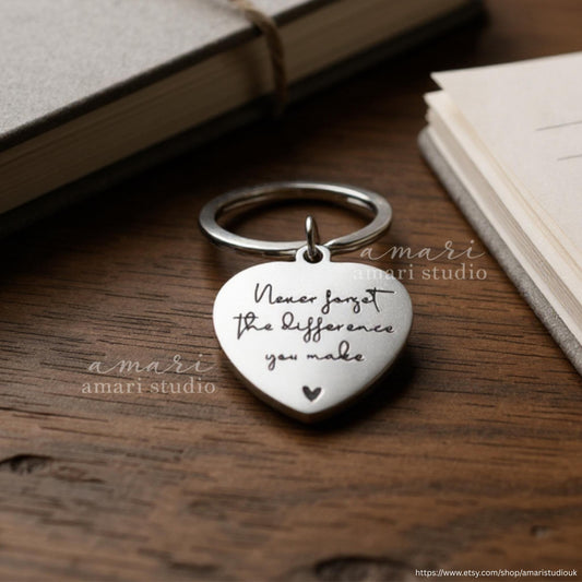 Never Forget the Difference You Make Keychain, Personalised Christmas Birthday Gift Ideas For Him Gifts For Her