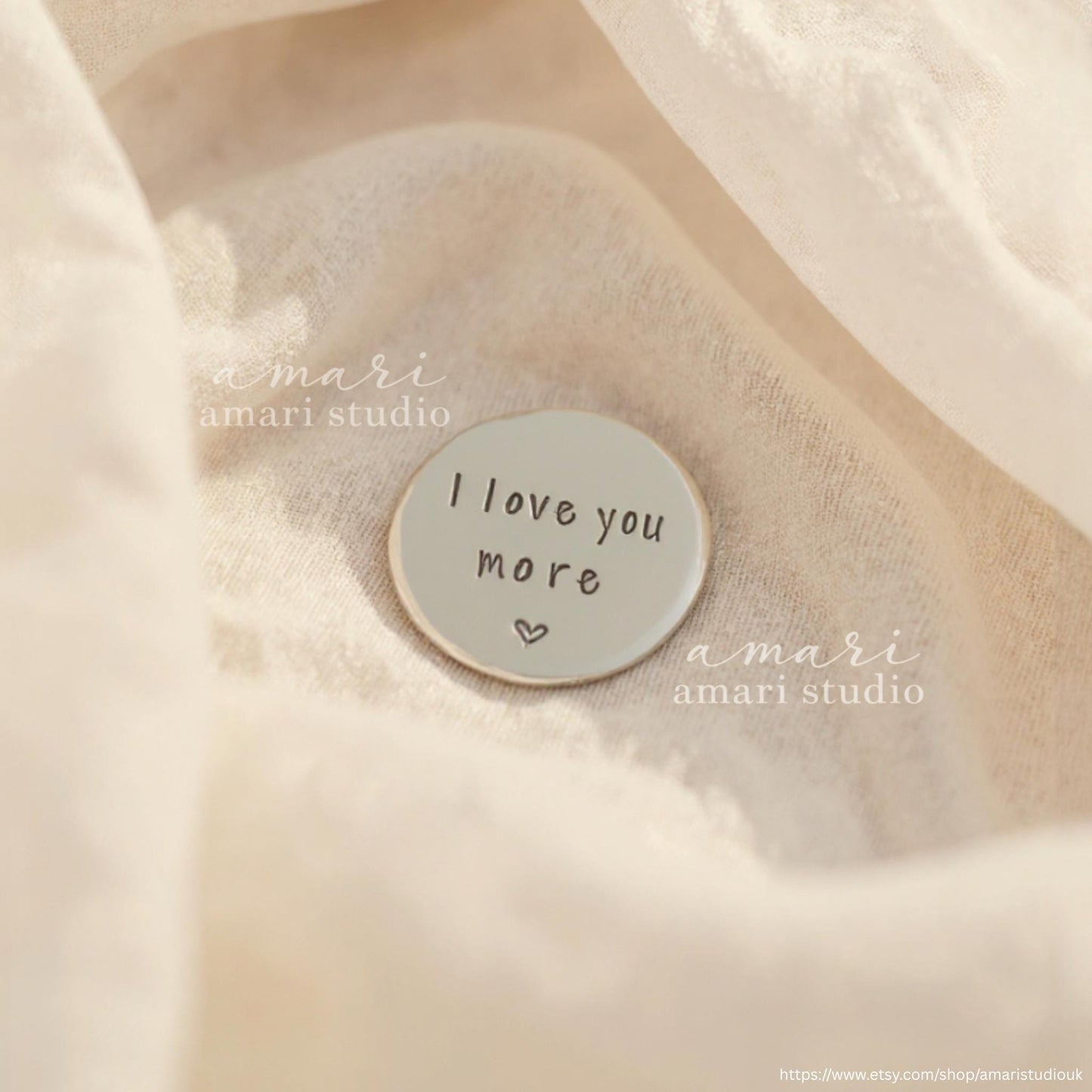 I Love You More Personalised Keepsake Token – Custom Engraved Love Gift, Romantic Gift for Her, Him, Anniversary, Valentine's Day