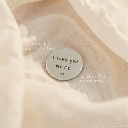 I Love You More Personalised Keepsake Token – Custom Engraved Love Gift, Romantic Gift for Her, Him, Anniversary, Valentine's Day