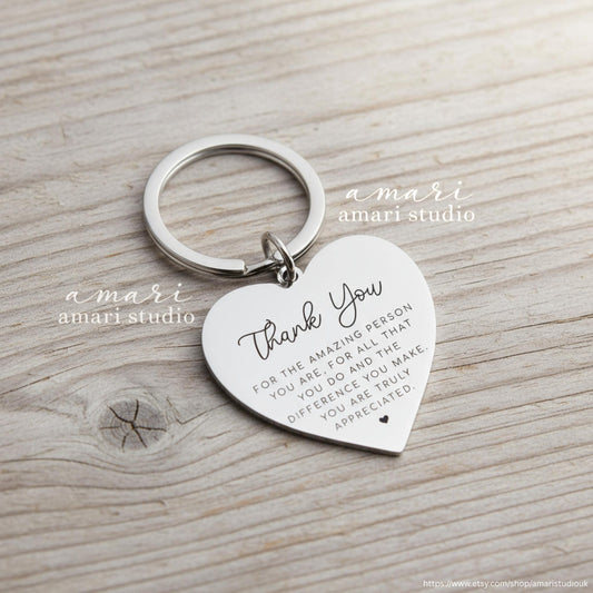 Thank You For The Amazing Person You Are Keychain, Personalised Gift Ideas For Him Gifts For Her, Galentines Valentines Day Gift