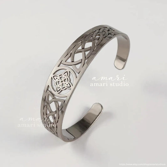 Silver Gold Cross Bangle Bracelet – Bohemian Hippie Cross Jewellery Gift for Her